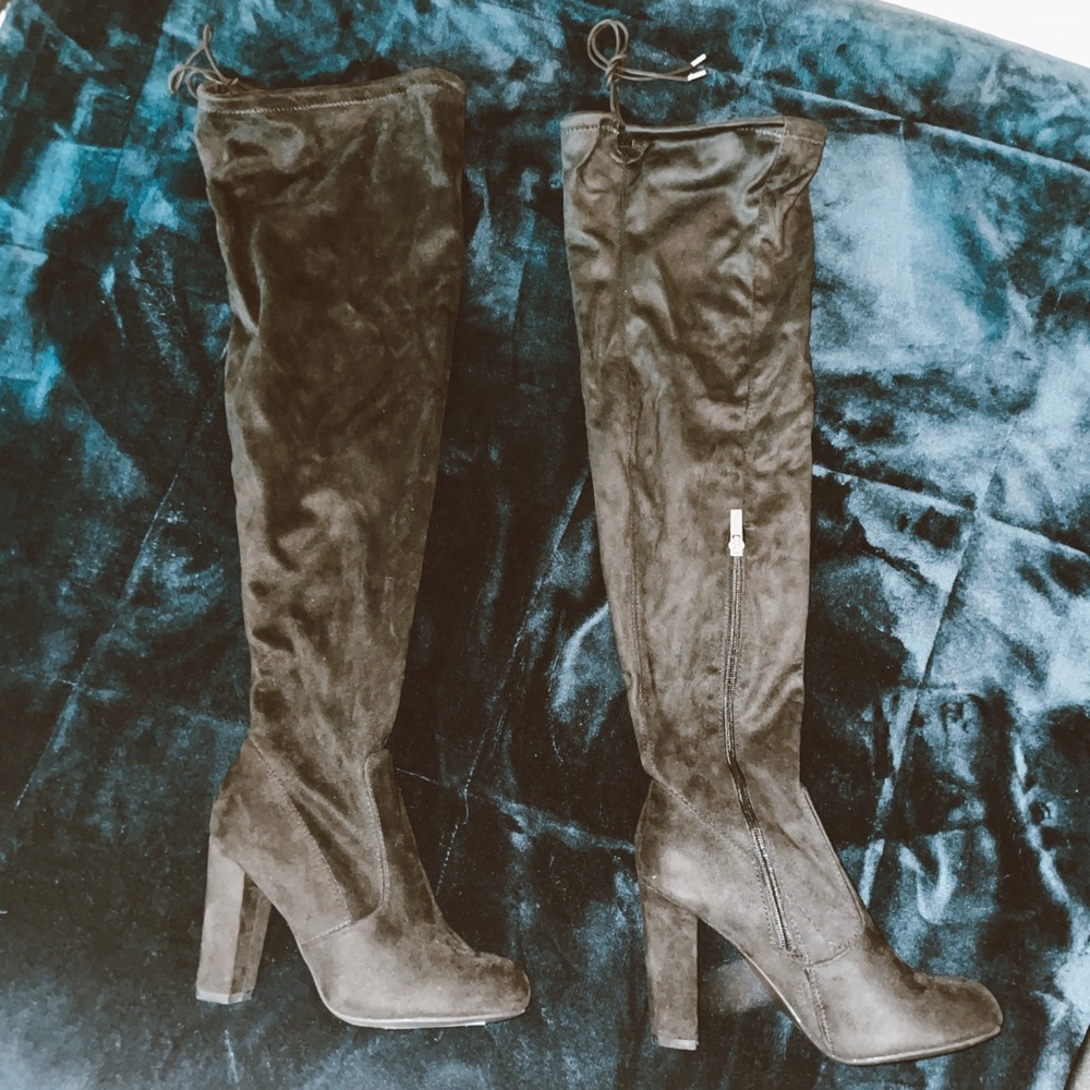 Black Thigh High Boots NEW Never Worn